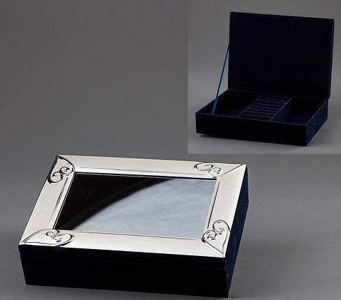 

Шкатулка для украшений "Сердечные тайны", темно-синий, 19х14х5 см