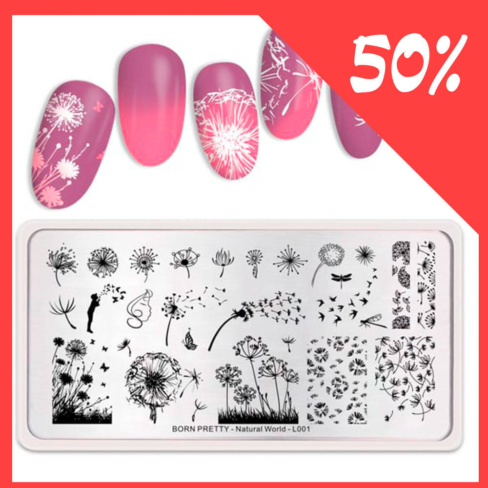

Пластина для стемпинга одуванчики Борн претти Natural World L001