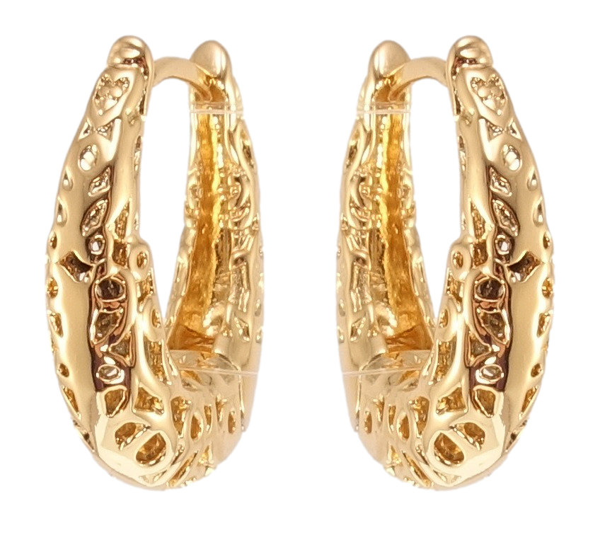 

Серьги Xuping Позолота 18K колечки "Декоративные резные кольца"