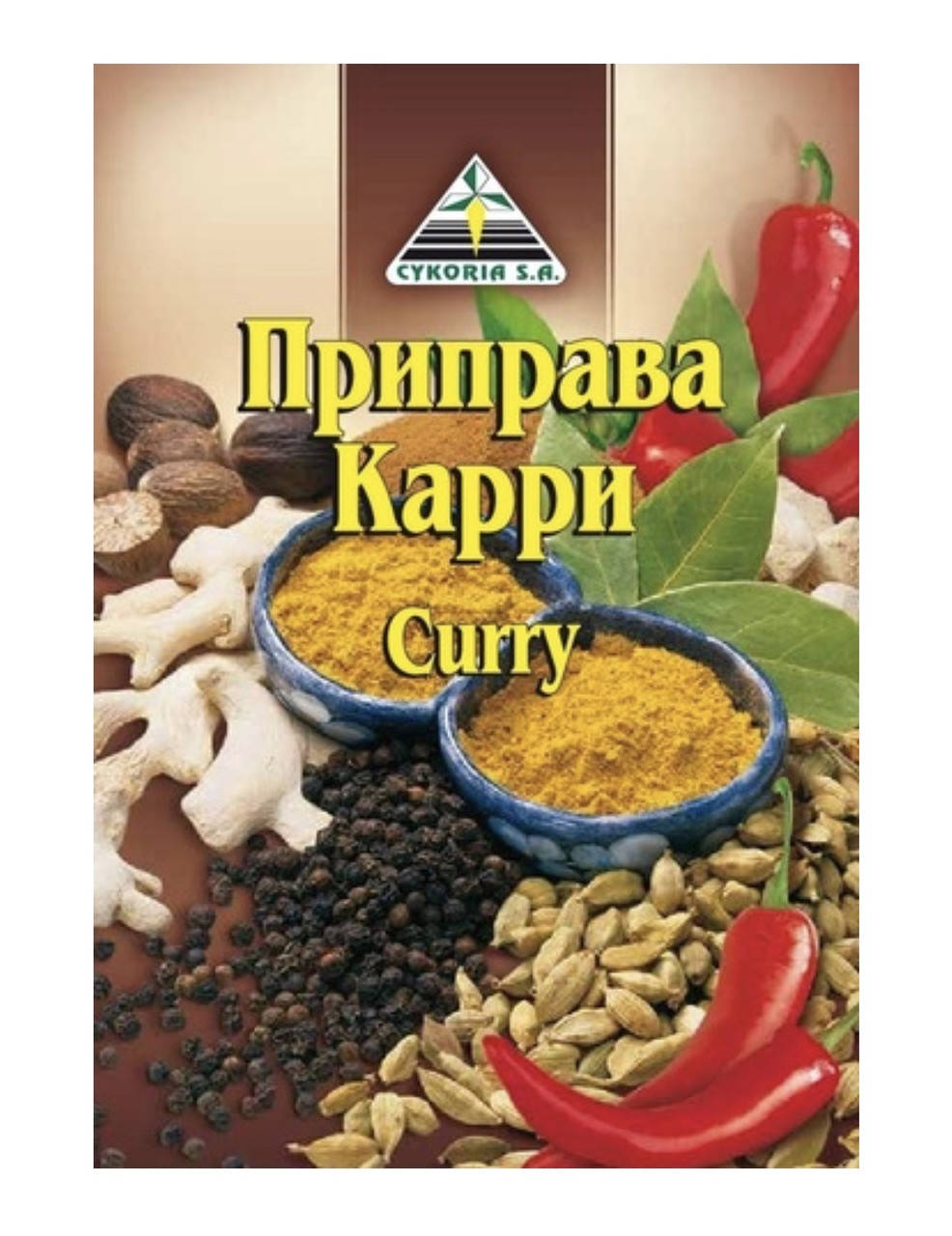 

Приправа карри (curry) 25гр ТМ «Cykoria s. a.»