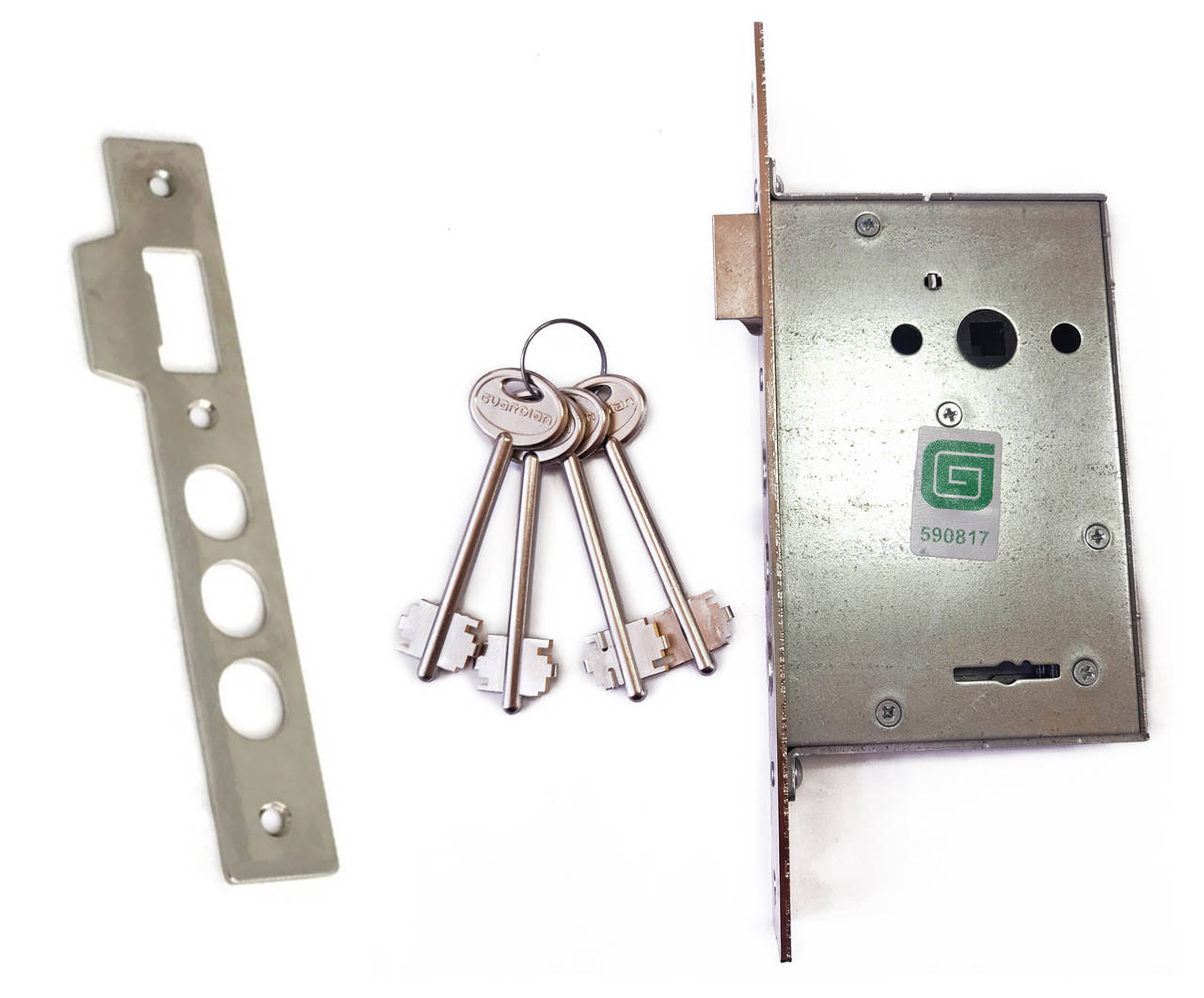 

Замок врезной сувальдный Гардиан 10.11 с ответной планкой