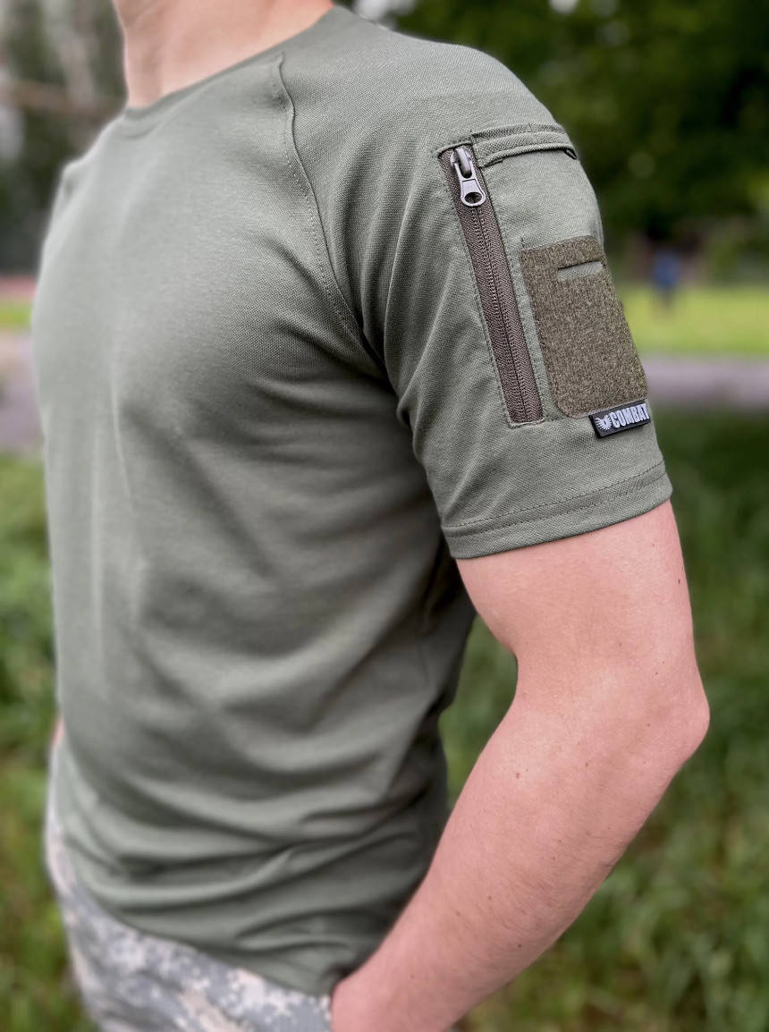 

Футболка мужская тактическая потоотводящая ВСУ (ЗСУ) Combat Tactical XL 52 р 7004 оливковая, Оливковый