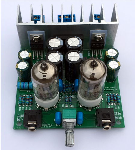 

КИТ, набор HI-FI стерео усилитель на LM1875 c ламповым предварительным на 2-х 6J1.
