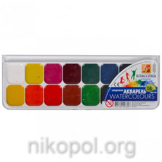 

Краски акварельные "Классика" 16 цветов, Разные цвета