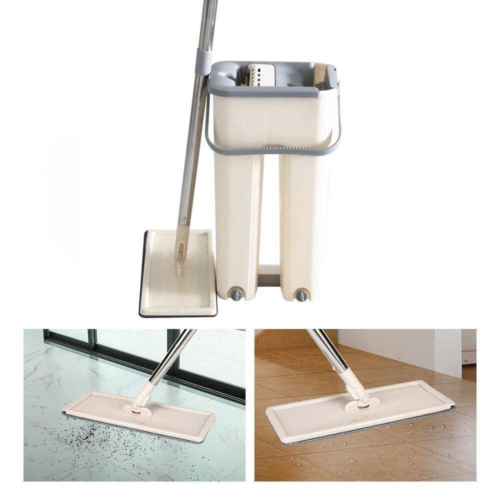 

Швабра Supretto Проще простого с ведром с самоочищением (Изи моп) (Арт. 5280), Бежевый