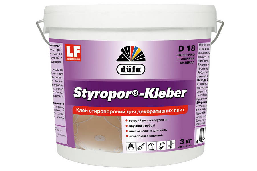 

Клей стиропор D18 Dufa, 3 кг