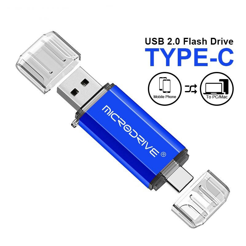 

Двухсторонняя флешка USB + Type-C Microdrive металлическая флешка для сматрфона 32GB