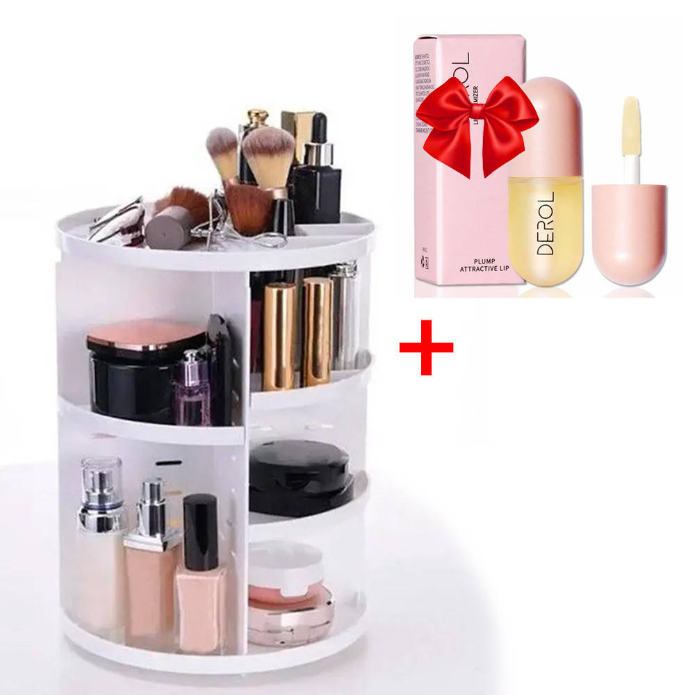 

Органайзер для косметики Rotation Cosmetic Box 360 + Подарок Питательный блеск для губ DEROL