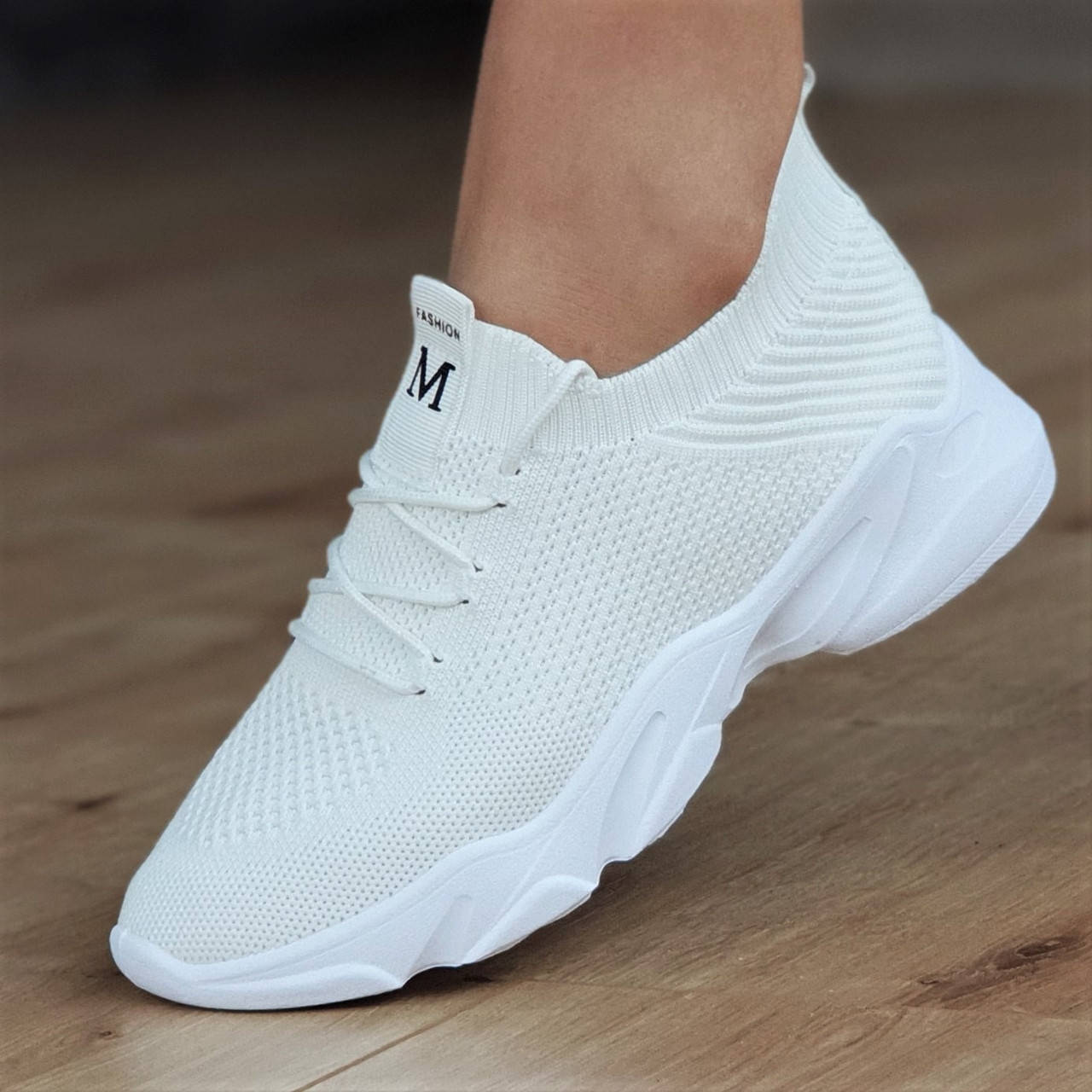 

Кроссовки мокасины женские белые летние (Код: 1888), Белый