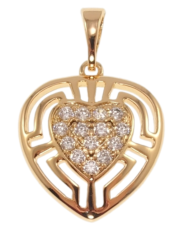 

Кулон Xuping Позолота 18K "Сердце с цирконием" для цепочки до 5мм