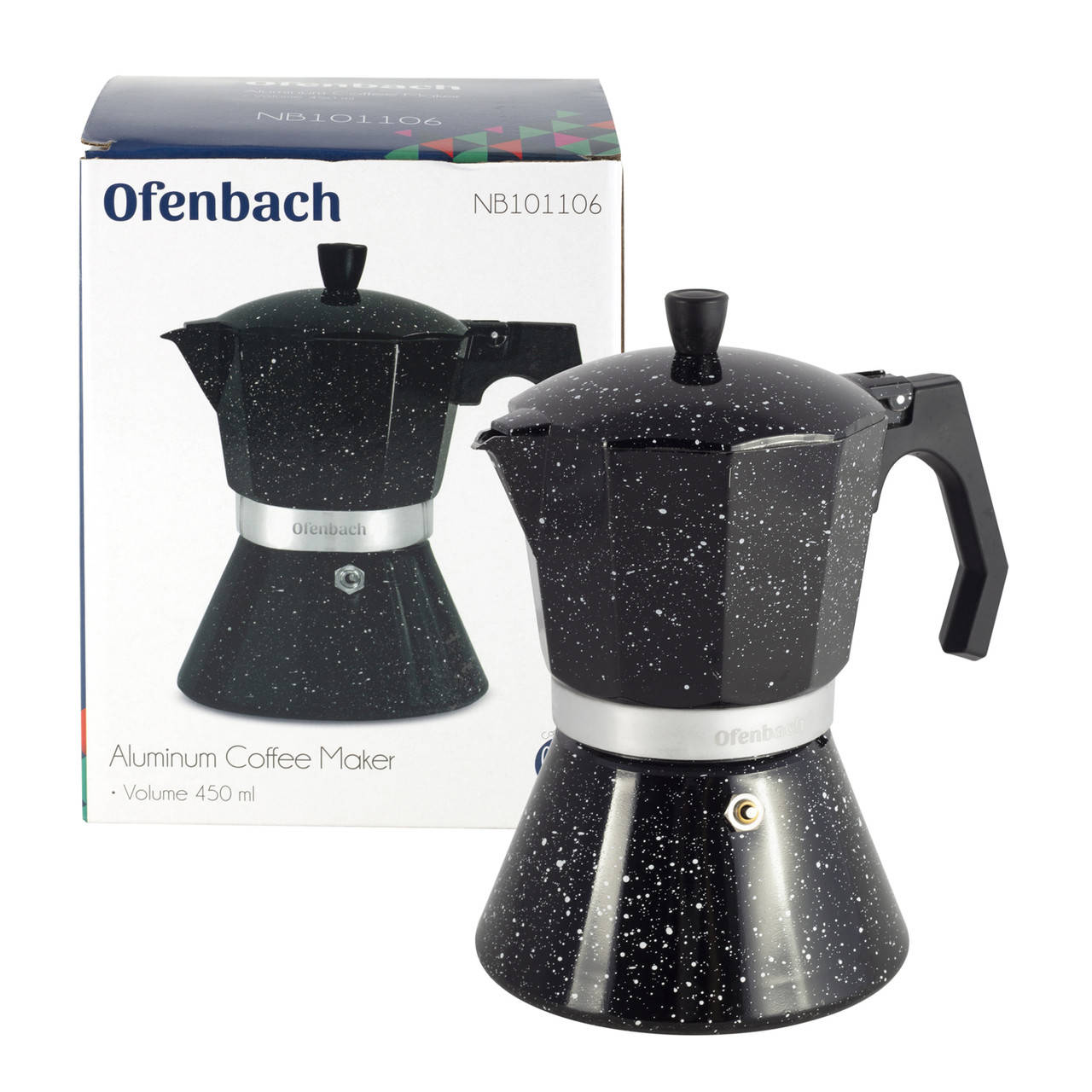 

Кофеварка гейзерная Ofenbach 450мл из алюминия KM-101106