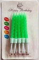 

10 шт./упак. 5,5 см Свечи неоновые салатовые на подставках