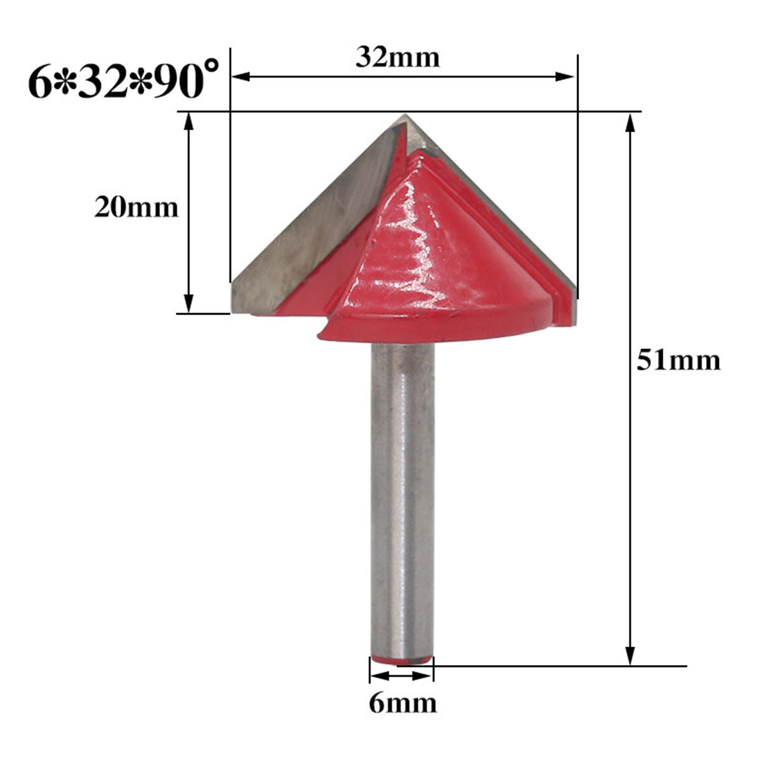 

Фреза V -образная 90 градусов 6*32*90 32мм