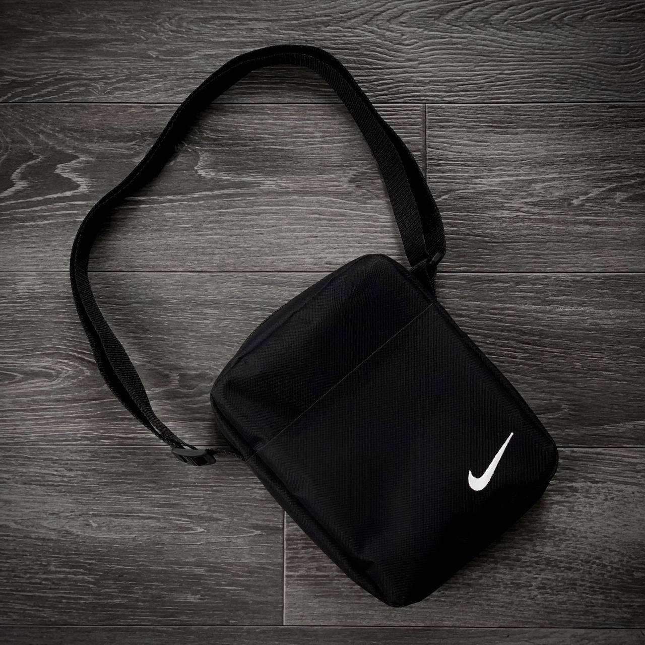 

Барсетка Nike черная мужская спортивная сумка через плечо найк, Черный
