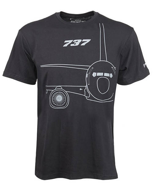 

Оригинальная футболка Boeing 737 Midnight Silver T-Shirt 1100100109550001 (Black)