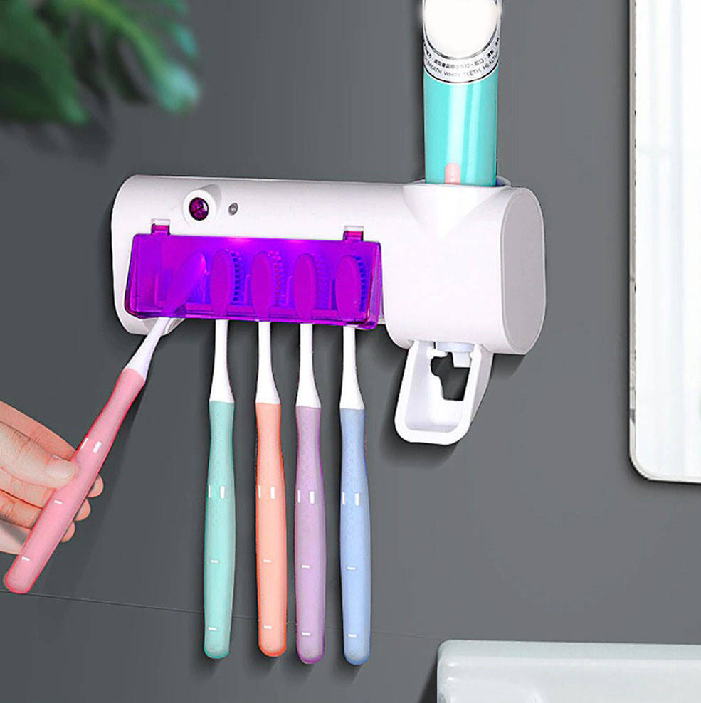 

Держатель зубных щеток Brush Sterilizer / Диспенсер для зубной пасты / Уф стерилизатор
