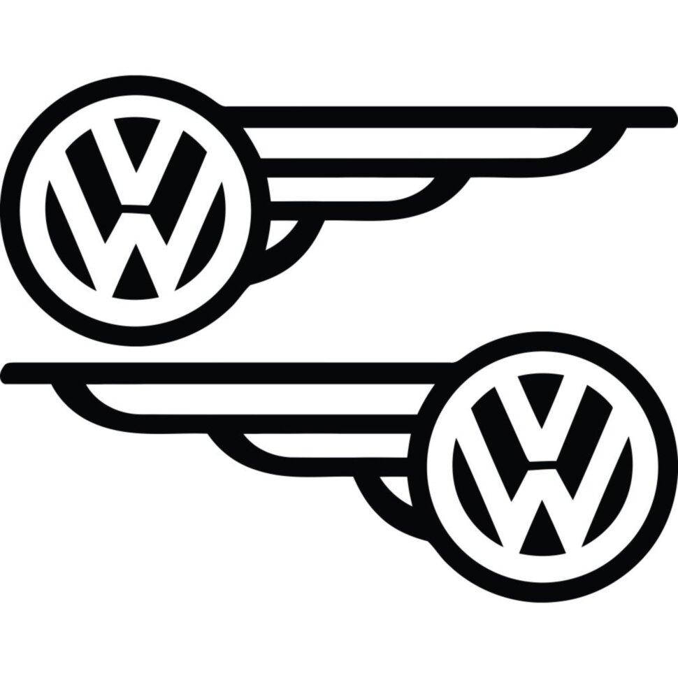 

Набор виниловых наклеек на автомобиль - Volkswagen Крылья (2шт)