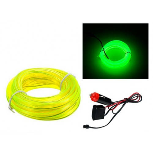 

Гибкий холодный неон, неоновая подсветка салона авто 5м, зеленый плоский, 105689