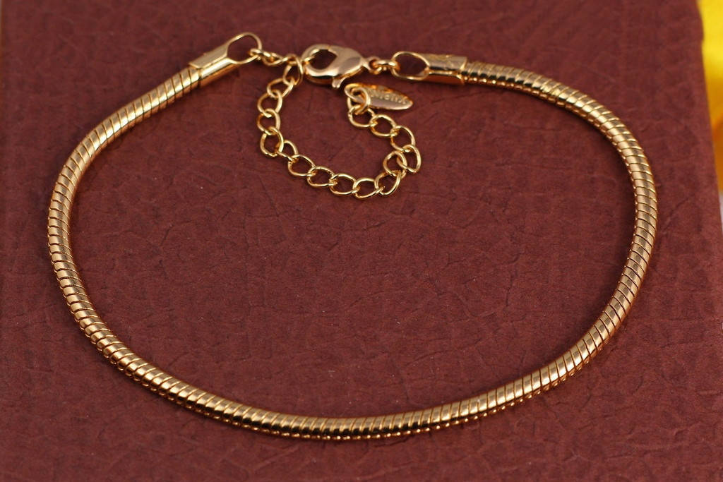 

Браслет Xuping Jewelry Пандора 17 см добавка цепи 5 см 3 мм золотистый