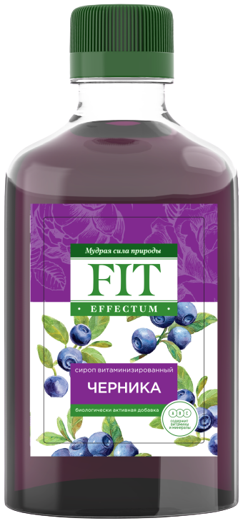 

Низкокалорийный сироп со стевией ФитПарад Fit Effectum вкус "Черника" (250 мл)