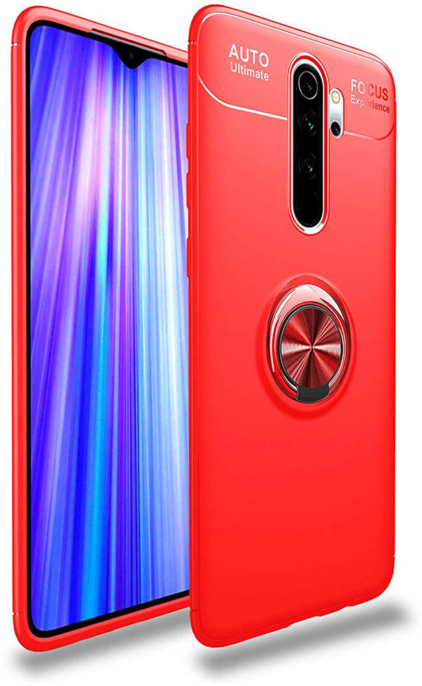 

Чехол с кольцом Xiaomi Redmi Note 8 Pro Autofocus (Сяоми Ксиаоми Редми Ноут Ноте 8 Про), Красный