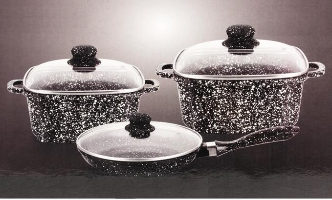 

Набор кастрюль А-Плюс 6 предметов, мраморное покрытие