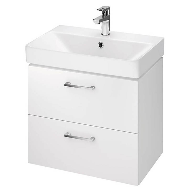 

Тумба Lara и раковина Mille Slim 50 ( S801-356 ) Cersanit, Белый