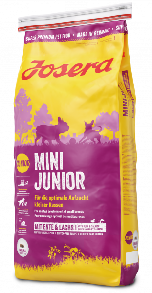

Josera MiniJunior 15 кг - корм с уткой для для щенков с 3-х недель мелких пород