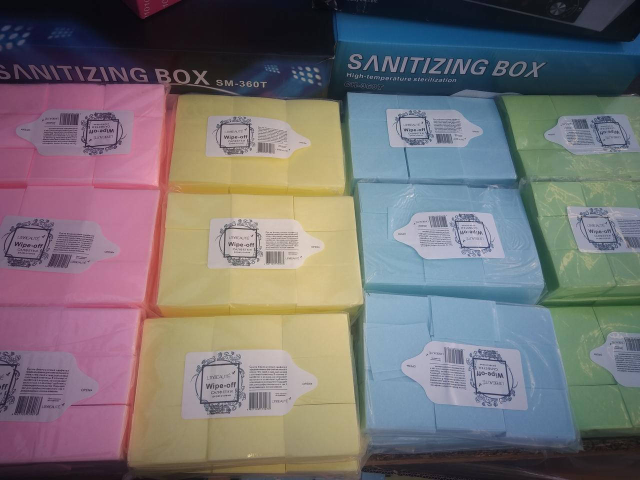 

Салфетки безворсовые, плотные 1000 штук, цветные