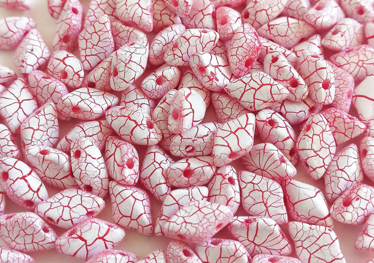 

GemDuo 8x5mm Ionic White Red