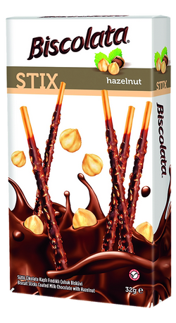 

СОЛОМКА «BISCOLATA STIX» В МОЛОЧНОМ ШОКОЛАДЕ С ФУНДУКОМ
