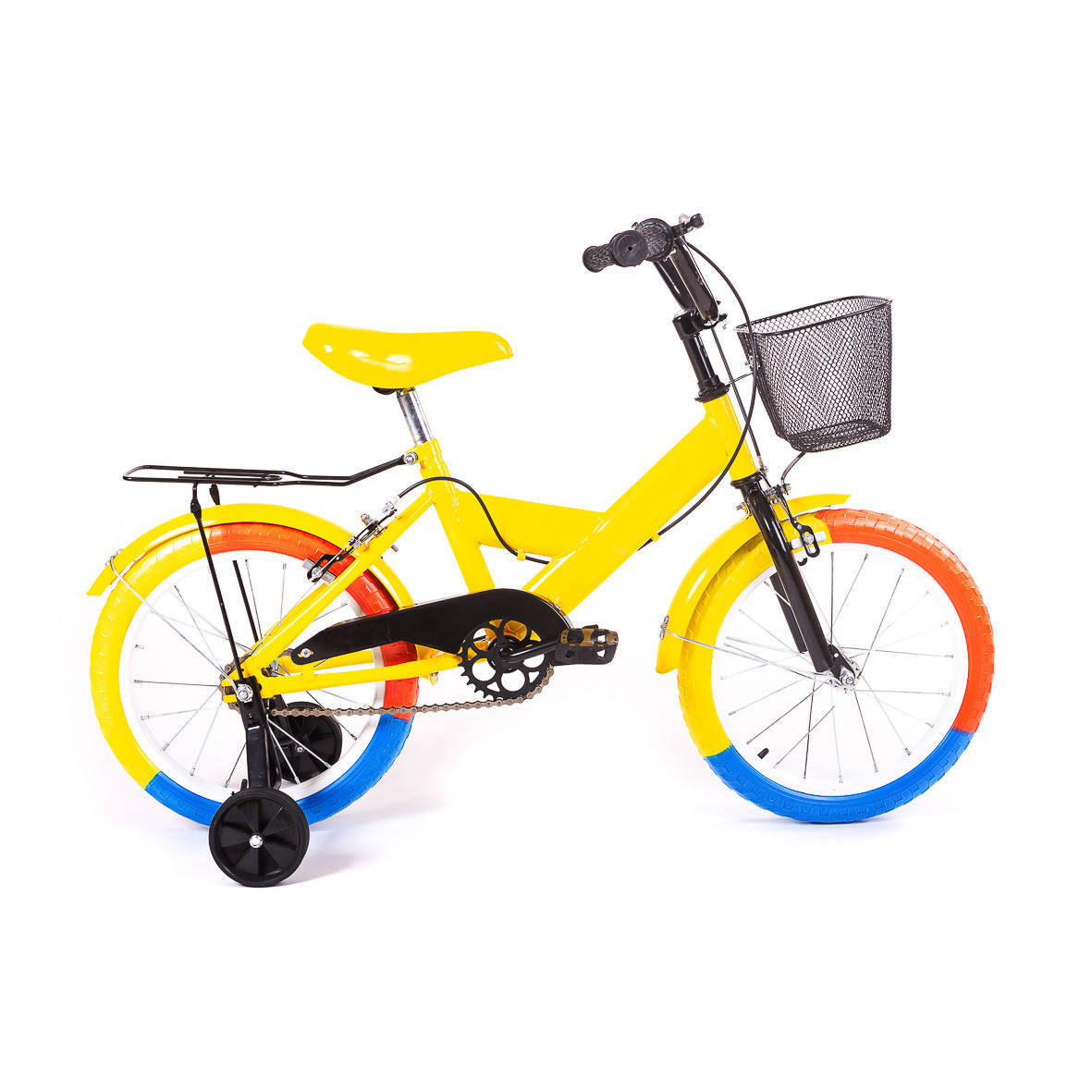 

Детский двухколесный велосипед с дополнительными колесами Toby Bike Plus 16, Желтый