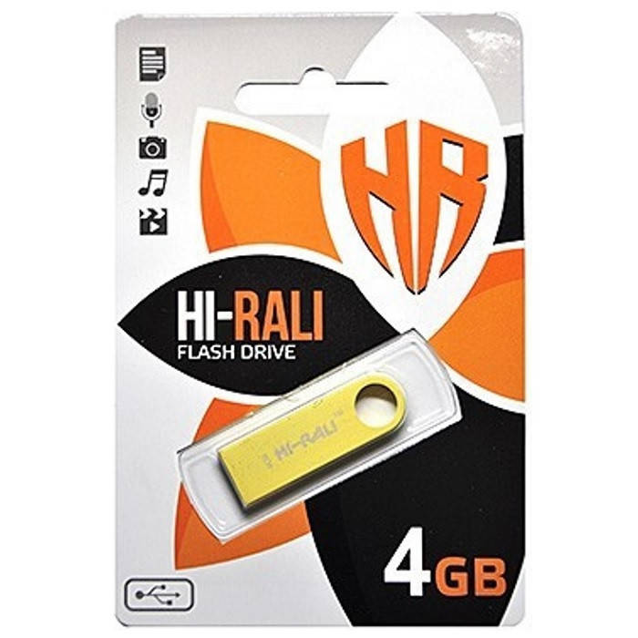 

Флеш-накопитель USB Hi-Rali 4GB Shuttle series GOLD, Золотистый