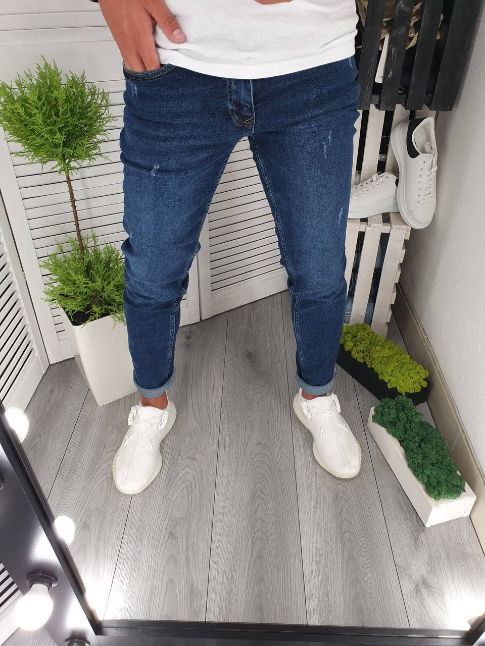 

Мужские джинсы зауженные синие DENIM