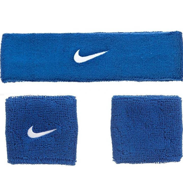 

Набор повязка на голову Nike Swoosh Headband 1 шт. и напульсник Nike Swosh Wristbands 2 шт. (N.NN.07.402.OS.1), Синий