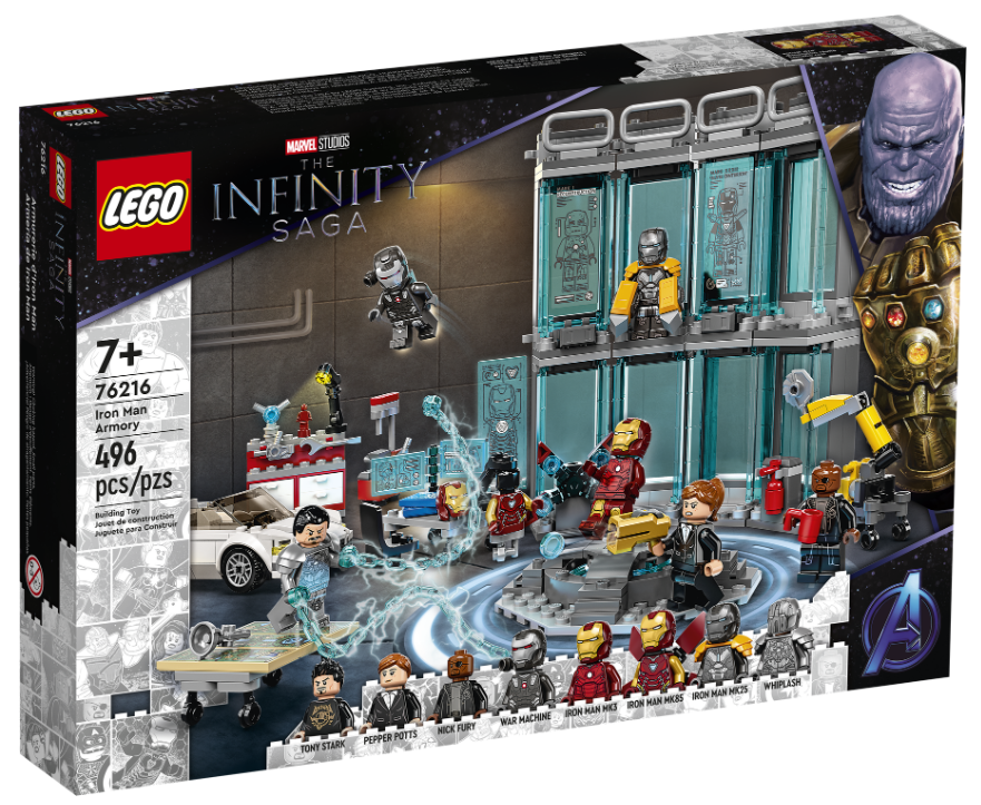 

Конструктор Lego Marvel Оружейная палата Железного человека 496 деталей (76216), Разные цвета