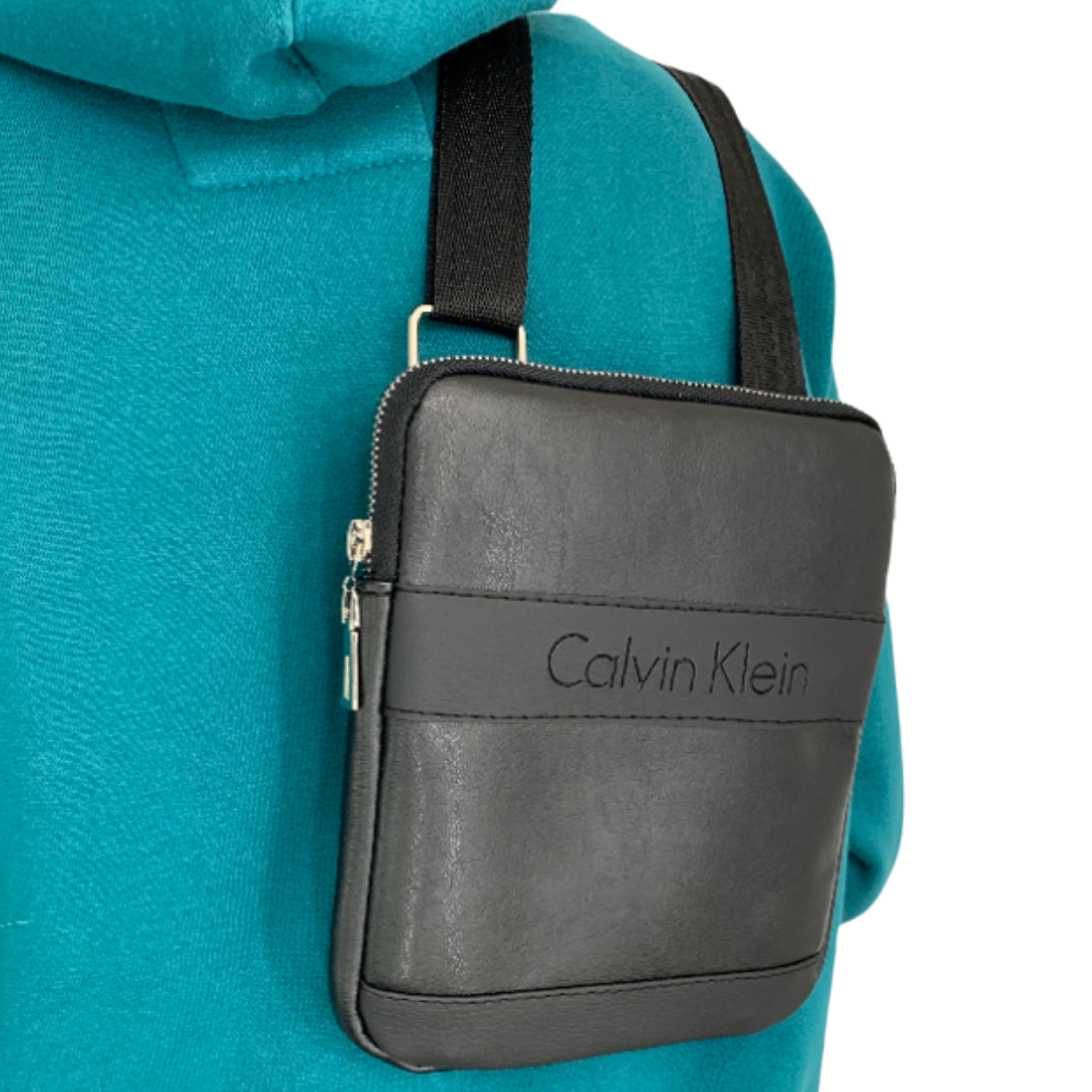 

Мужская сумка Calvin Klein, Черная, Качественная PU кожа, Черный