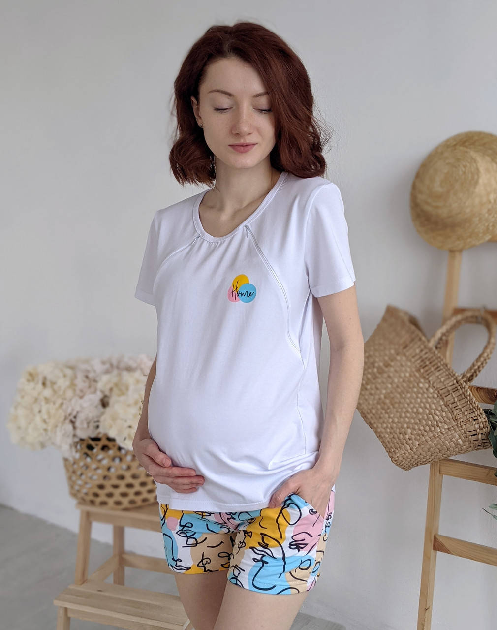 

Пижама для беременных и кормящих мам HOME (с шортами) 46-48
