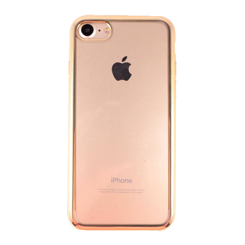 

Чехол-накладка DK силикон с хром бортом для Apple iPhone 7 / 8 (gold)