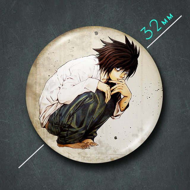 

"L (Тетрадь смерти / Death note)" значок круглый на булавке Ø32 мм