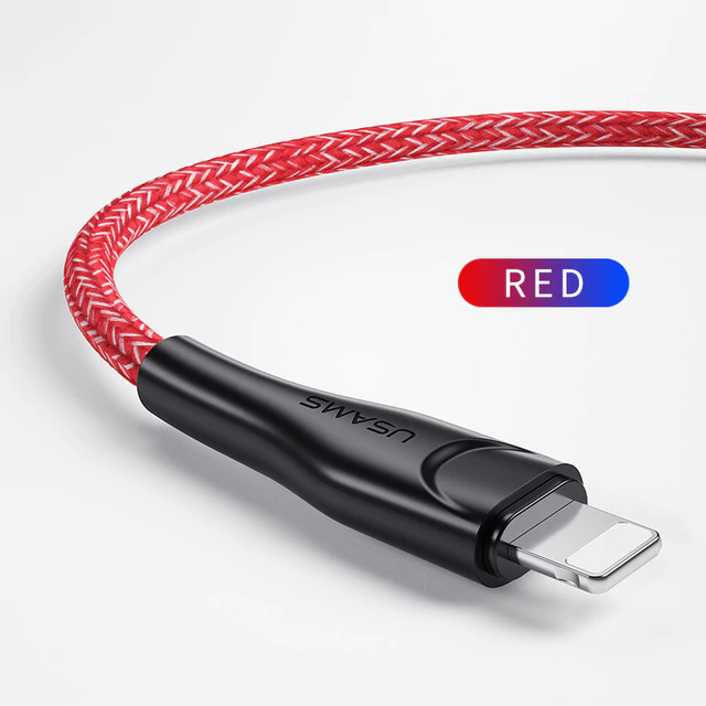 

Мобильный кабель для iPhone Lightning 2A USAMS Красный 1м