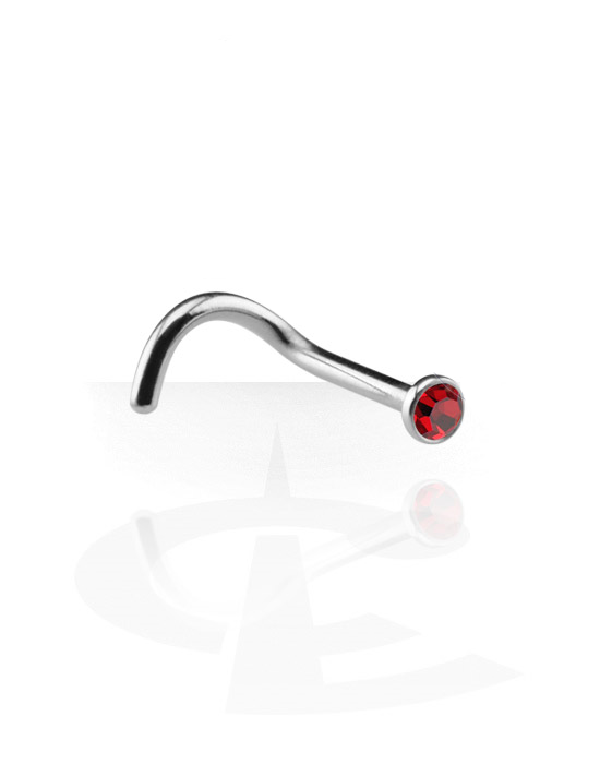 

Серьга для пирсинга носа с рубиновым кристаллом 0.8х1.8