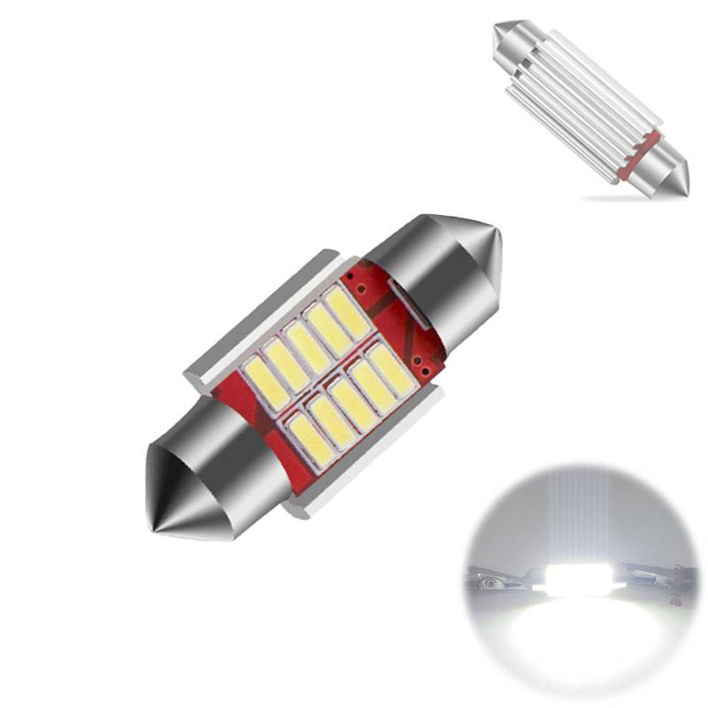 

Белая LED лампа в автомобиль с обманкой C5W C10W CANBUS 10 SMD 4014, 31мм