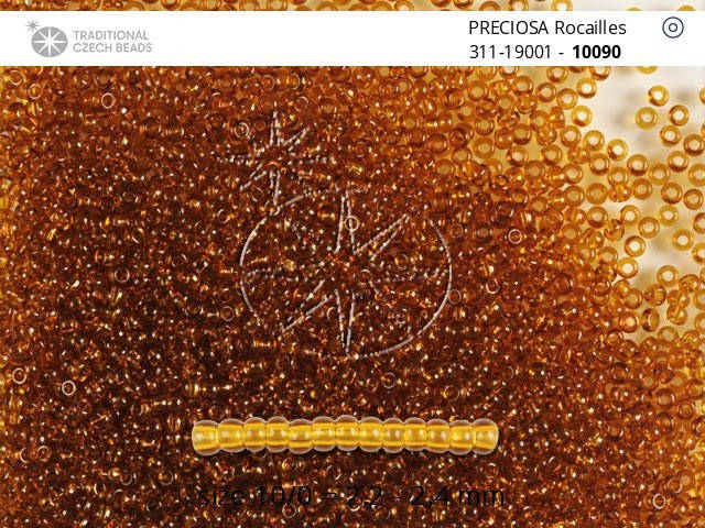 

31119/10090/10 Темный янтарный прозрачный чешский бисер Preciosa.1грамм