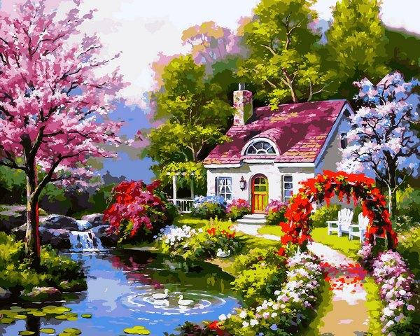 

Картина по номерам Babylon Весенний коттедж (VP1306) 40 х 50 см