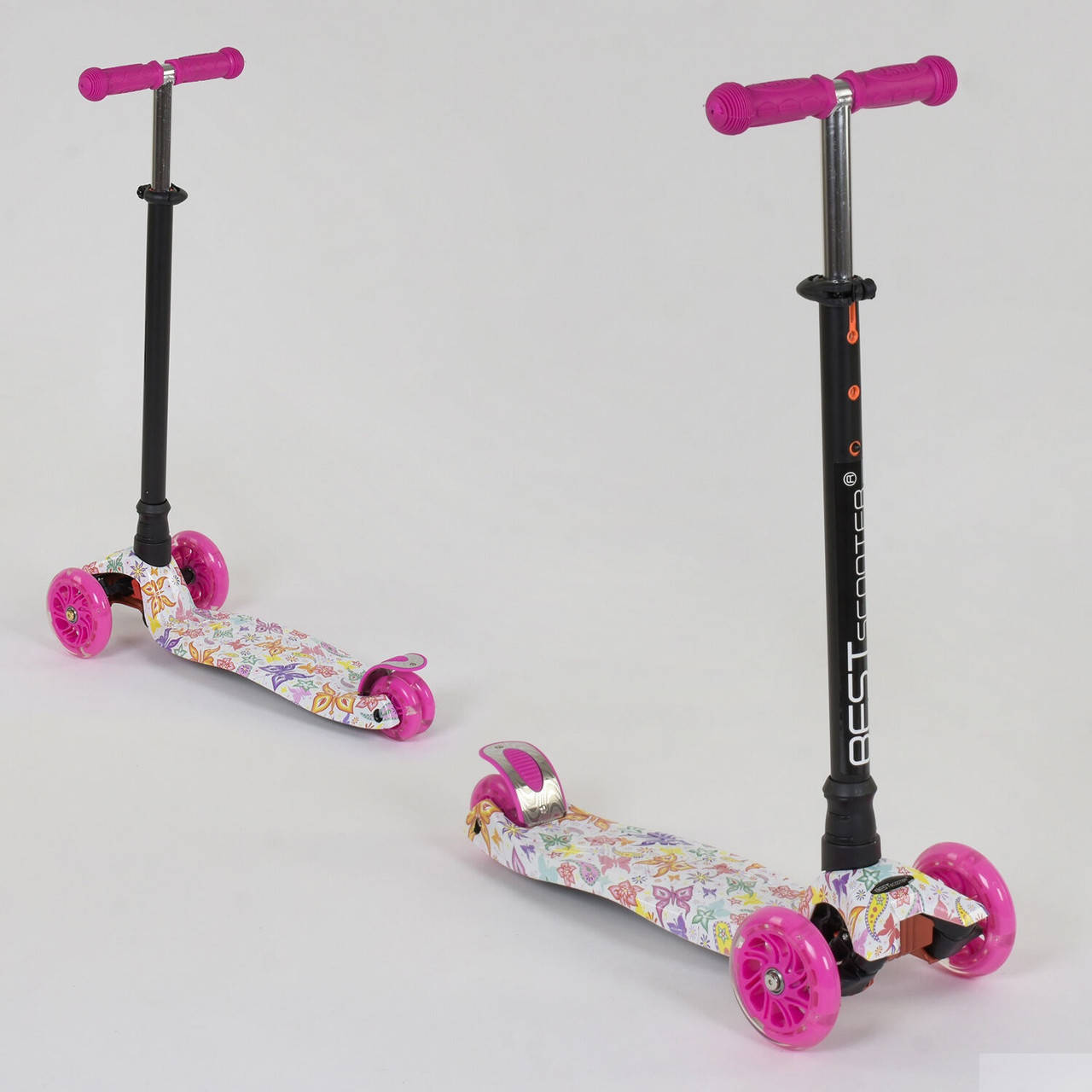 

Самокат MAXI Best Scooter 4 колеса свет 60кг Розовый Бабочки от 2 лет (113-87249)
