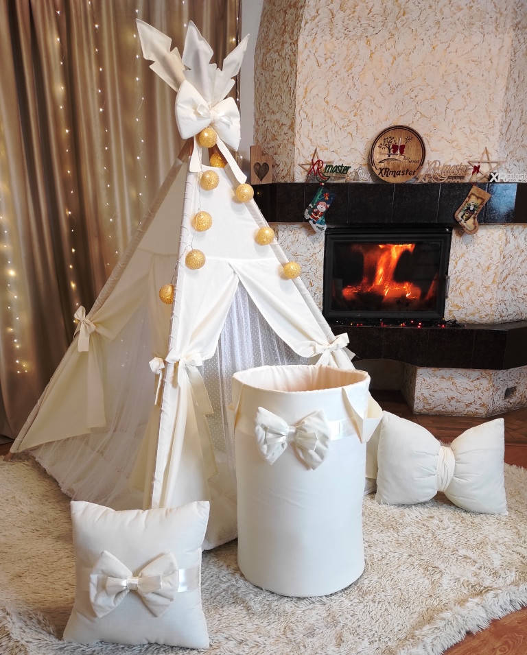 

Вигвам Королевский молочный БОН БОН + корзина для игрушек Полный комплект!