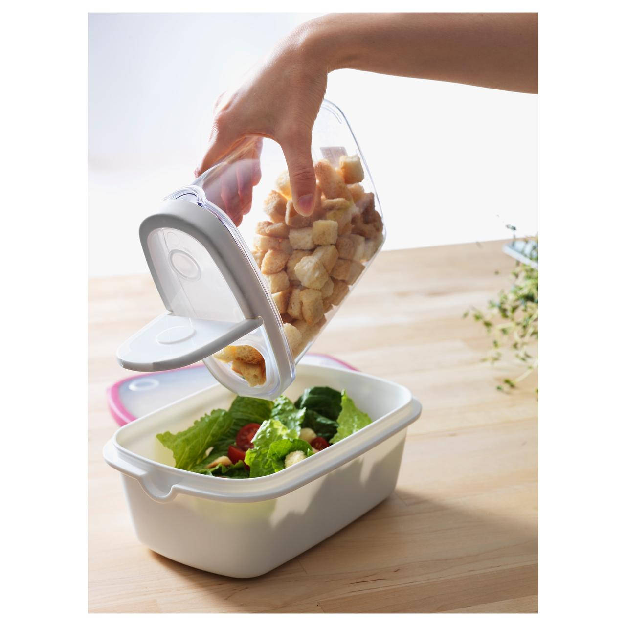 

ІКЕА IKEA 365+, 800.667.23 ємність для сухих харч прод, покриття, прозорий, білий, 1, 3 л 80066723