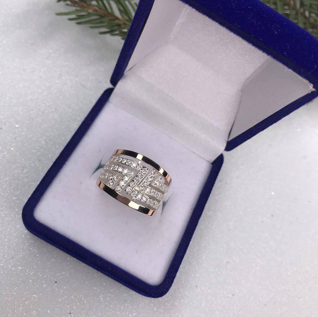 

Серебряное кольцо 925 пробы с золотом 375 пробы