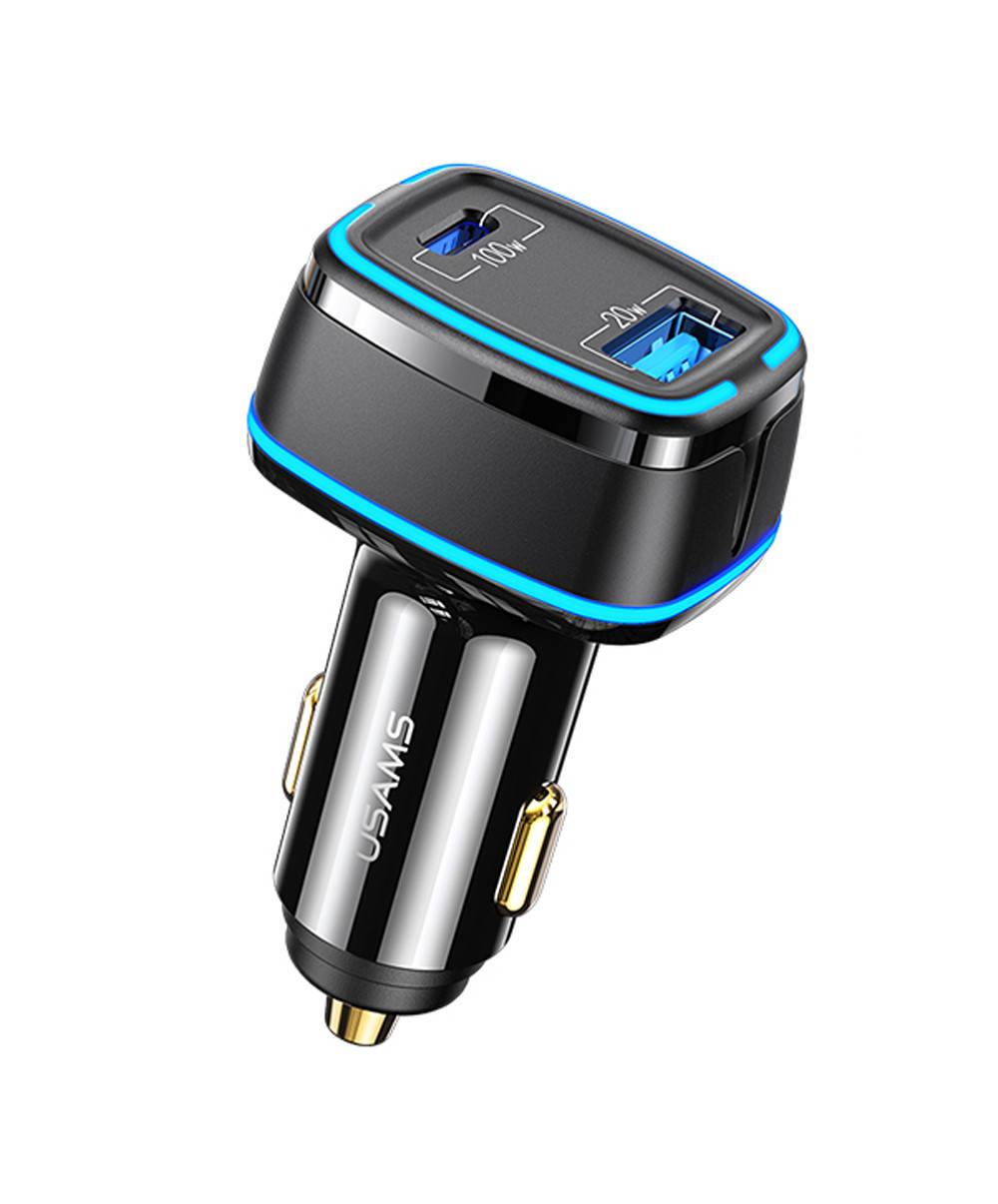 

Автомобильное зарядное устройство в прикуриватель Usams US-CC142 USB + Type-C 120 Вт Черный (CC142TC01)